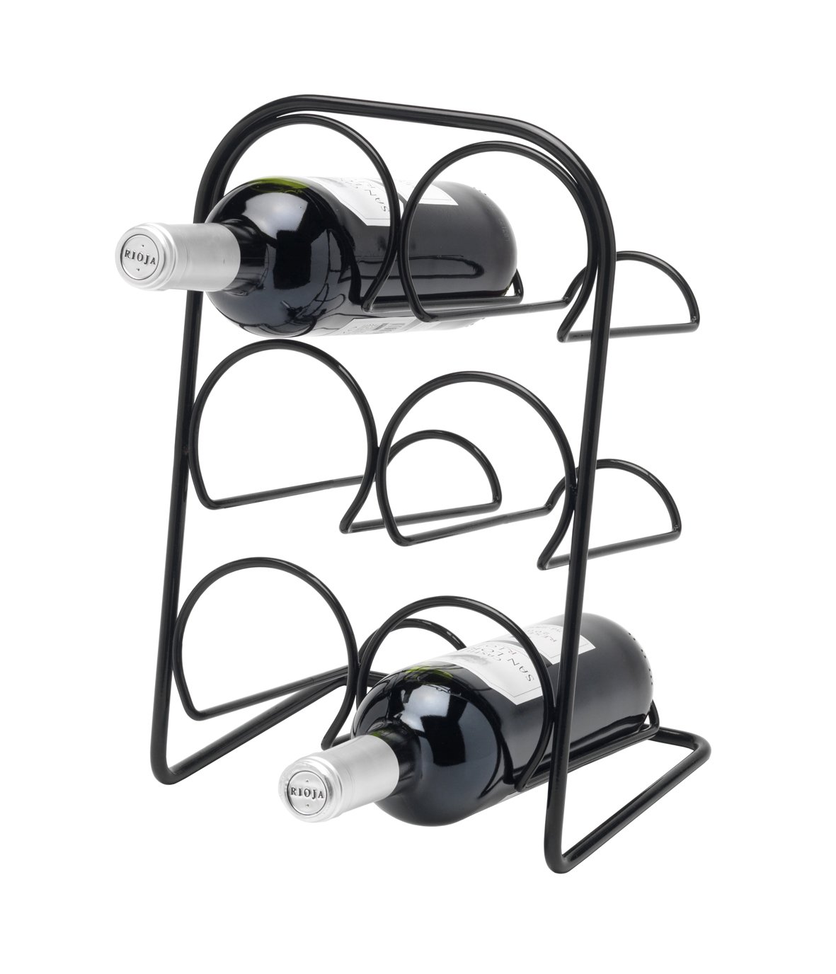 Hahn Pisa 6 Bottle Wine Rack Chrome Metal Black Amazon Co Uk