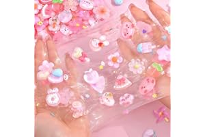 Lot de 60 breloques en forme de slime en résine - Ornements à dos plat pour téléphone indésirable, épingles à cheveux, scrapb