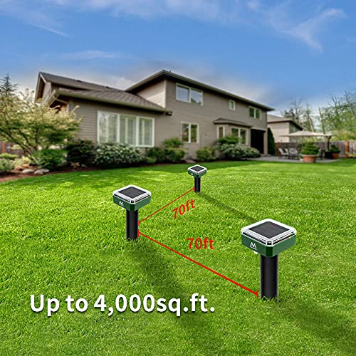 AMERFIST Mole Repellent Solar Powered Solar Animal Repeller Stakes