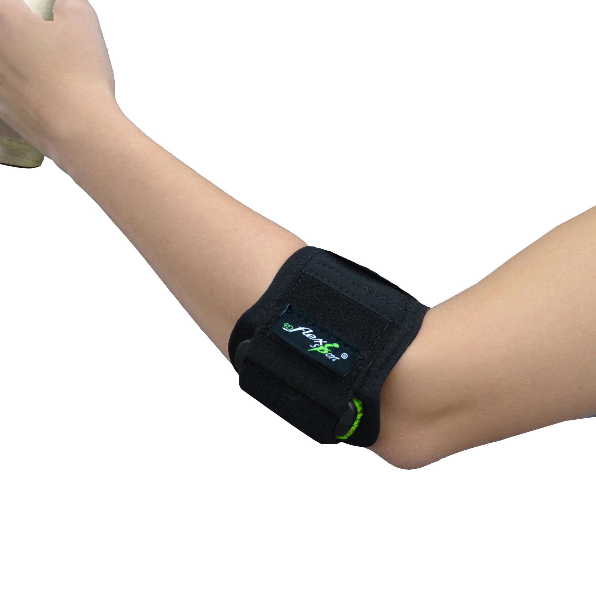 4DflexiSPORT Padel Tennis Elbow Strap (LIME) maximise forearm power and strength, improve match performance. Reversible to fit both arms, unisex.