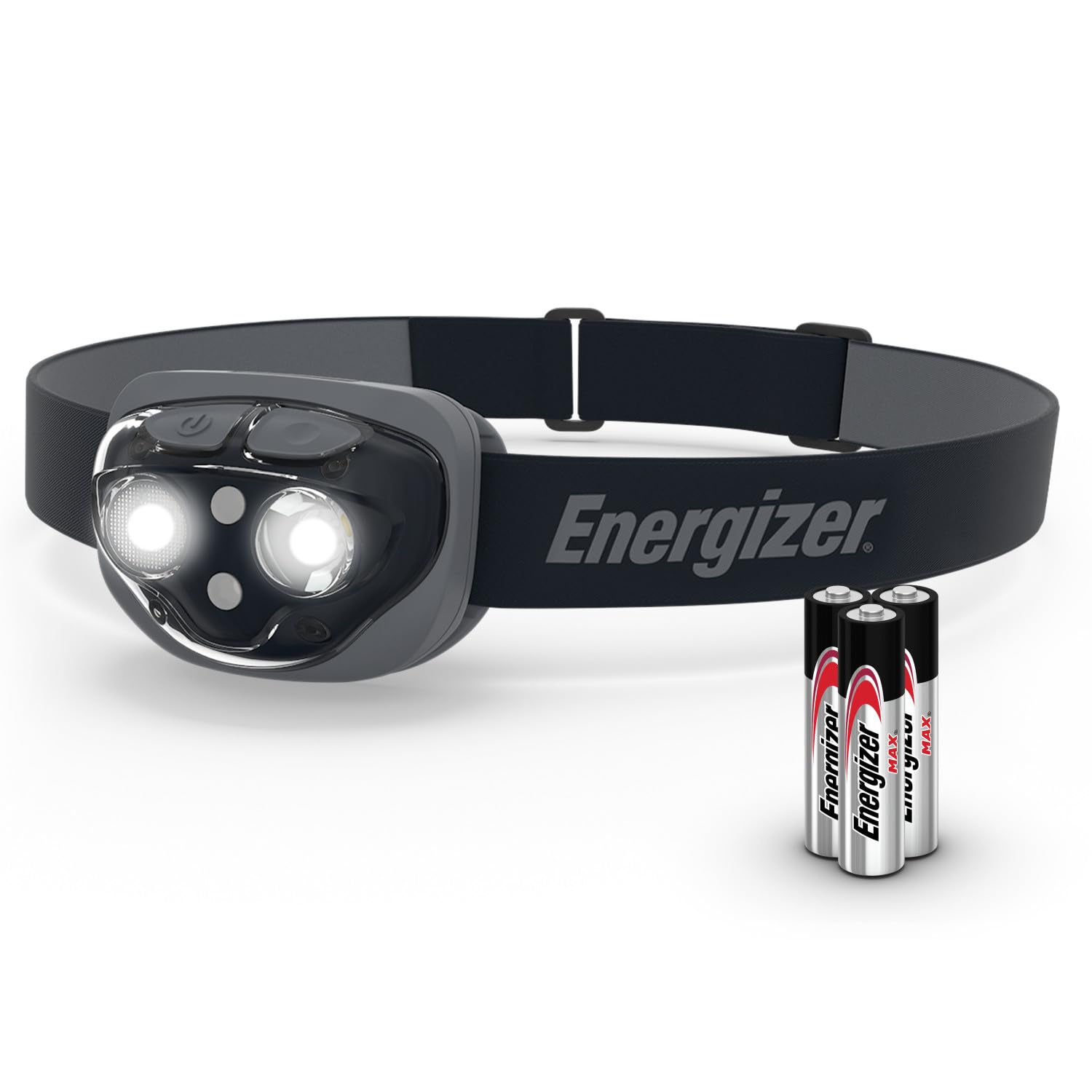 Energizer Vision HD+ 360 Lumen Adjustable Head Torch, Midnight Black, Water Resistant Headlamp, Bright LED Headlight, Perfect for Camping, Hiking, Running, DIY & Dog Walking, Batteries Included