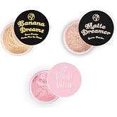 W7 Loose Face Powder Trio 3-Piece Set - Banana, Nude and Pink | Ultra-Fine Setting Powders, Flawless Matte Finish