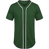 COOFANDY Men's Baseball Button Down Jersey Short Sleeve Hipster Hip Hop T Shirts