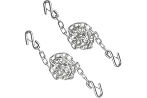 AYMMIC 1/4'' x 48'' Trailer Safety Chain with 2 Latches S Hook, 3,500Lbs Capacity, G30, Secures Tow Vehicle to Trailer, for RV, Truck, and Boat Towing