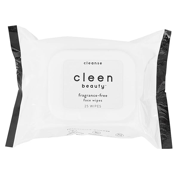 CLEEN BEAUTY FRAGRANCE FREE FACE WIPES | SOOTHING AND MOISTURIZING MAKEUP REMOVER WIPES WITH ALOE VERA | BIODEGRADABLE MAKEUP WIPES WITH ALOE VERA | MAKEUP REMOVER PADS – PARABEN FREE | 25 COUNT