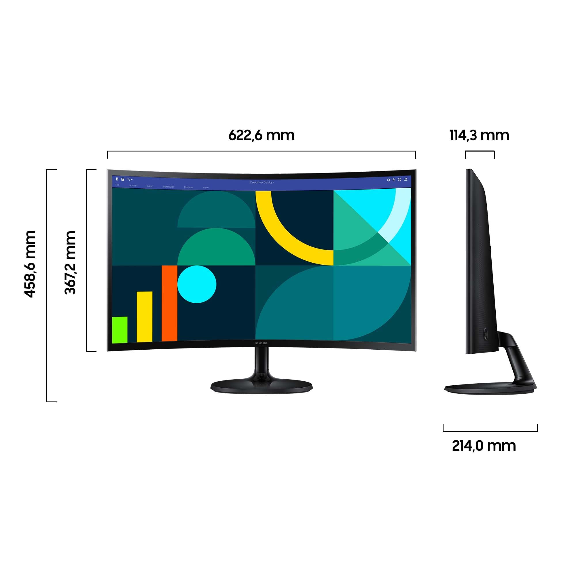 Samsung S36GD Essential Curved Monitor 27 Zoll, PC-Bildschirm mit VA-Panel, Full HD-Auflösung, 4 ms Reaktionszeit, Bildwiederholrate 100 Hz, Eco Saving Plus, Flicker Free, Schwarz, S27D364GAU