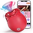 Sucking Vibrator Rose Sex Toy，App Control Rose Toy Clitoral Vibrator for Women with 10 Mind-Blowing Modes, Clit Sucker Nipple Stimulating Toys for Oral Sex Pleasure, Female Vibrator Couples Sex Toys