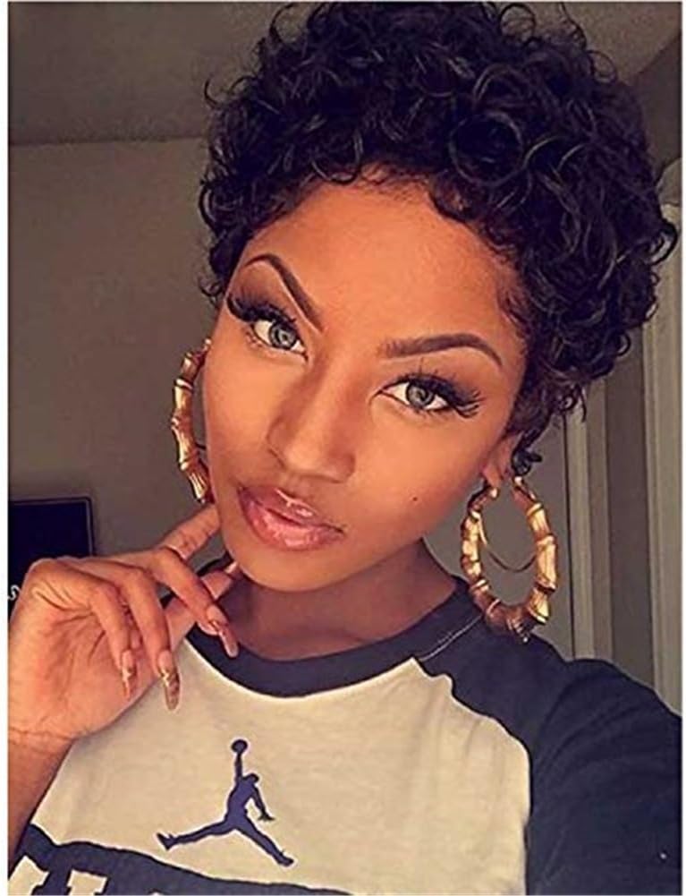 Fashion Hairstyles Layered Short Curly Hair Wig Afro Kinky Curly