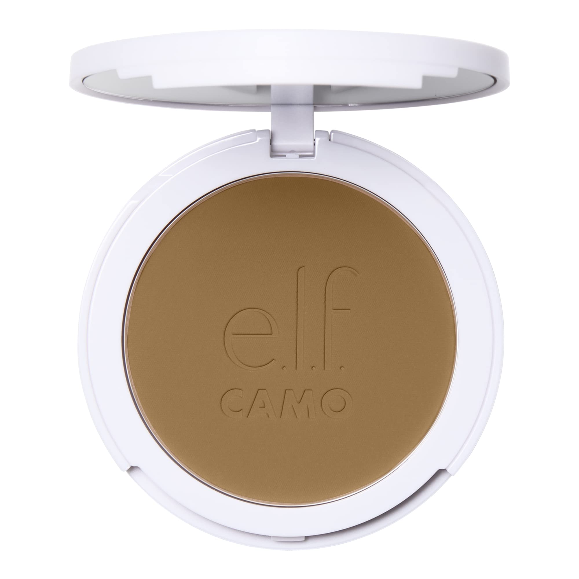 e.l.f. Camo Powder Foundation, Lightweight, Primer-Infused Buildable & Long-Lasting Medium-to-Full Coverage Foundation, Tan 425 N