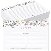 Recipe Cards, 4x6 Recipe Cards for Bridal Shower and Weddings, Double-Sided, 50 Pack, Wildflower