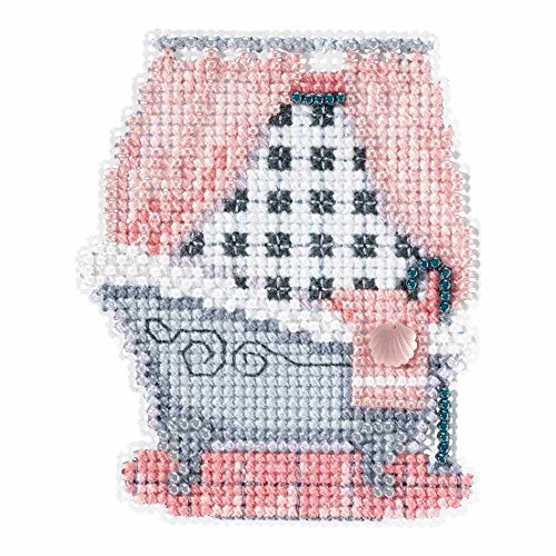 Classic Bathtub Beaded Counted Cross Stitch Ornament Kit Mill Hill 2018 Spring Bouquet MH181814