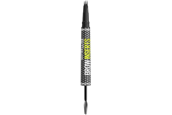 Maybelline Brow Inserts Eyebrow Pen, Micro Needle Shaped 2-In-1 Dual-Ended Brow Makeup Pen and Gel, Water-Resistant, Smudge Proof for Up to 36-HR Wear, Medium Brown