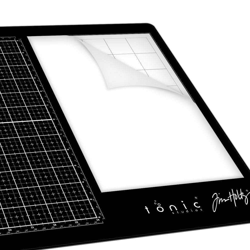 Tonic Studios Replacement Palette for Glass Cutting Mat - 7.5x11 Inch Non-Stick Overlay for Mixing Paints, Inks, and Stamping - Removable and Easy to Clean