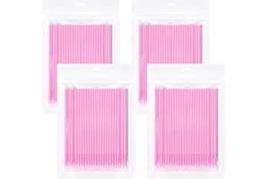 400PCS Micro Brush Disposable Micro Swabs for Eyelash Extension, Nails, Eyeliner(Head Diameter: 2.0mm Pink)