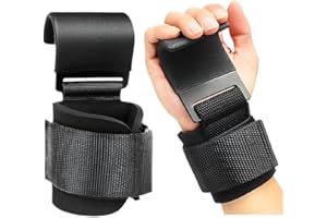 VeDerSell Weight Lifting Hooks (Pair) Gym Wrist Straps with Steel Hooks for Weightlifting,Deadlifts,Pull Ups,Strength Trainin