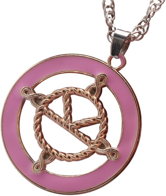 Kingsman The Secret Service Medal Eggsy's Necklace Pink Enamelled Gold Plated Logo On Silver