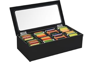 Tasybox Tea Bag Organizer, Acrylic Tea Box with Lid, Tea Packet Holder Storage Container for Home Decor