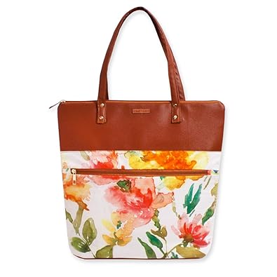 CRAFT HUES Womens Garden Printed Cotton and Leather Shoulder Bag (Multicolour)