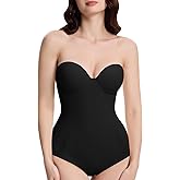 Decorus Seamless Strapless Shapewear Bodysuit - Tummy Control Sculpt Body Shaper : Cupped with Removable Straps