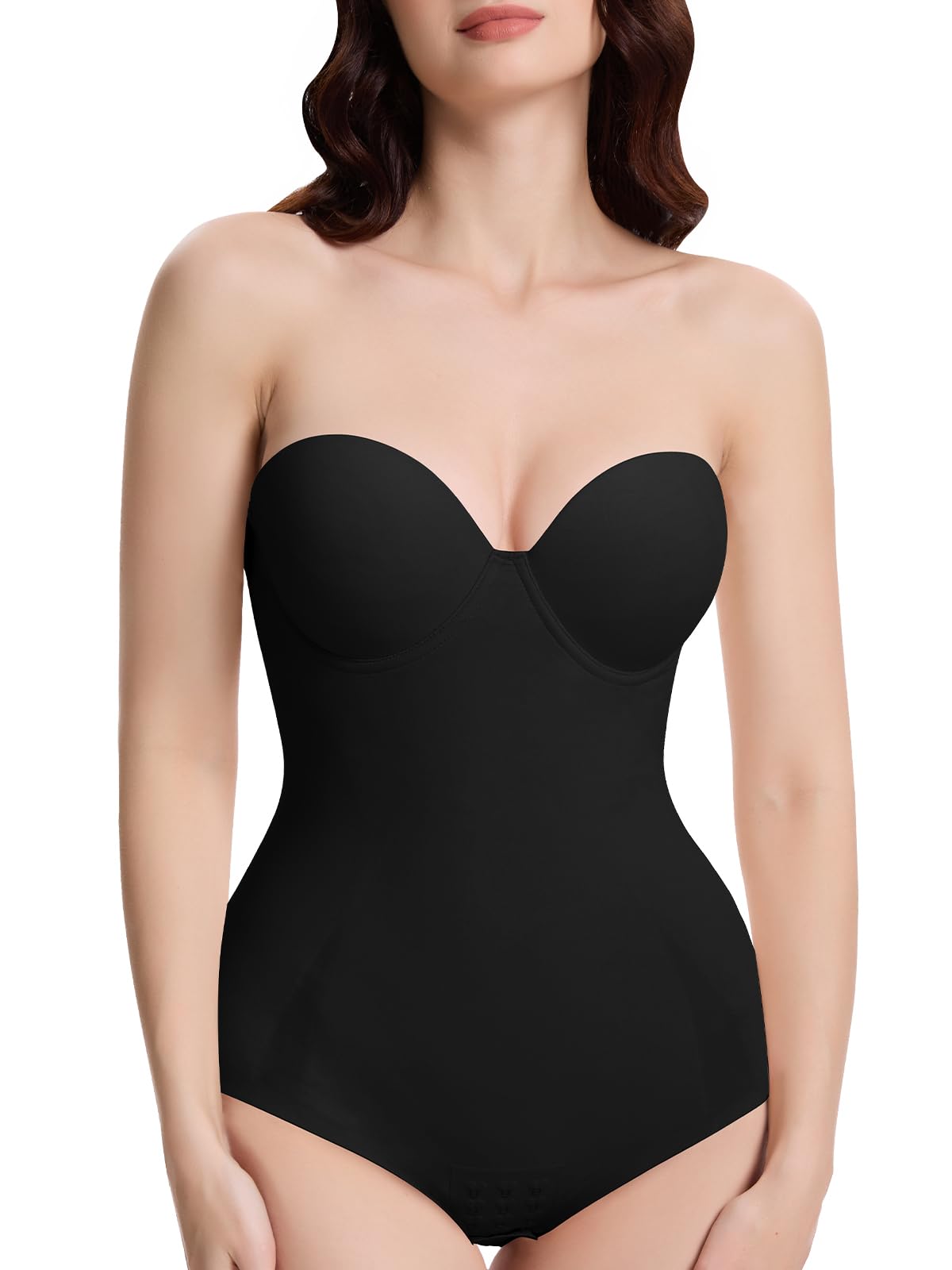 Photo 1 of Decorus Seamless Strapless Shapewear Bodysuit - Tummy Control Sculpt Body Shaper : Cupped with Removable Straps Butt Lifting Triangle Shapewear