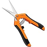 VIVOSUN 6.5 Inch Gardening Hand Pruner Pruning Shear with Straight Stainless Steel Blades Orange