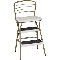 COSCO Stylaire Retro Chair + Step Stool with Flip-Up Vinyl Seat