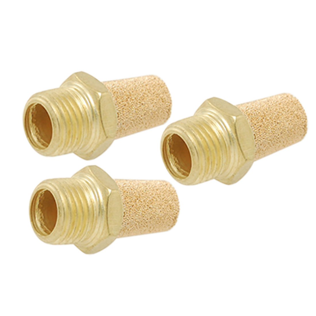 uxcell 3 Pcs Sintered Brass Pneumatic Noise Silencer Muffler