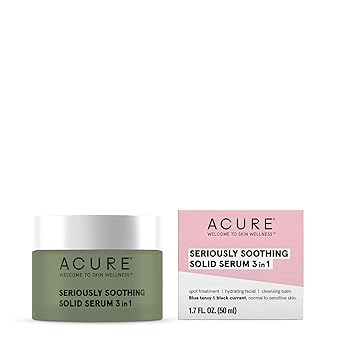 Download Amazon Com Acure Seriously Soothing Solid Serum 3 In 1 100 Vegan For Dry To Sensitive Skin Blue Tansy Black Currant Multi Functional Spot Treatment Hydrating Facial Cleansing Balm 1 7 Fl Oz Beauty Yellowimages Mockups