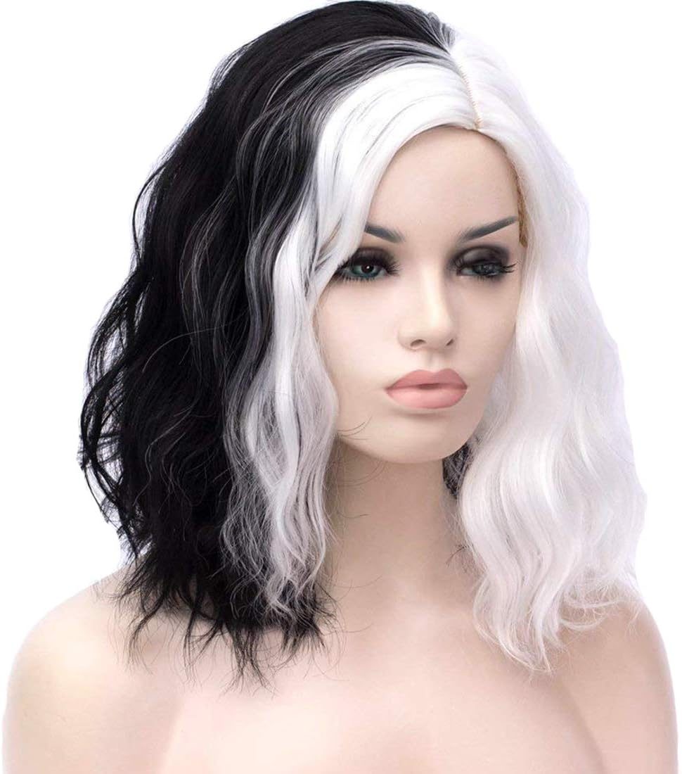 black and white wig