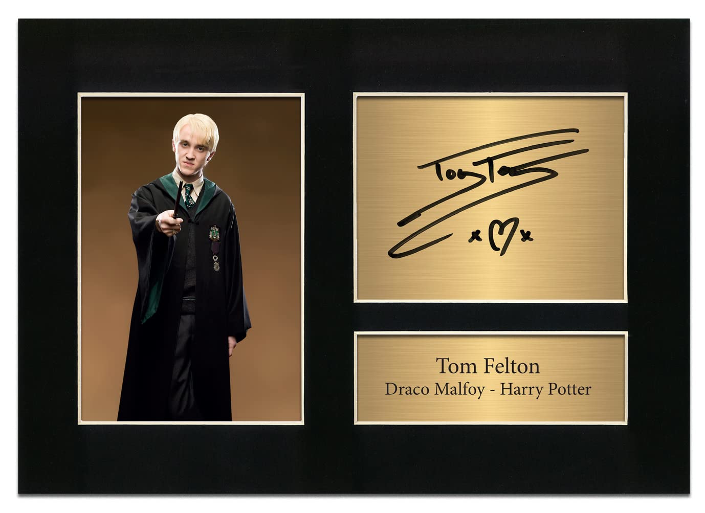 Zulu Image Tom Felton Draco Malfoy Harry Potter Signed Memorabilia A4 Printed Autograph Photo Reproduction Print Picture Display No108, Black