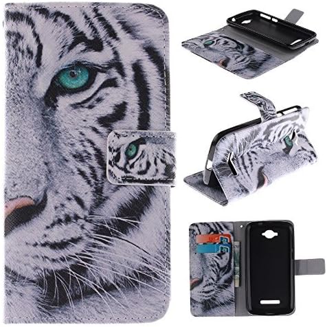 C7 Case Alcatel One Touch Pop C7 Kickstand Case,Tribe-Tiger Stylish Tribe Fierce Tiger Design Premium Leather Magnet Slim Flip Kickstand Case Cover for Alcatel One Touch Pop C7