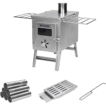 Amazon.com: SoloWilder Hot Tent Stove Portable Outdood Stove for Shelters,  Heating, Camping and Cooking (Stainless Steel, S) : Sports u0026 Outdoors
