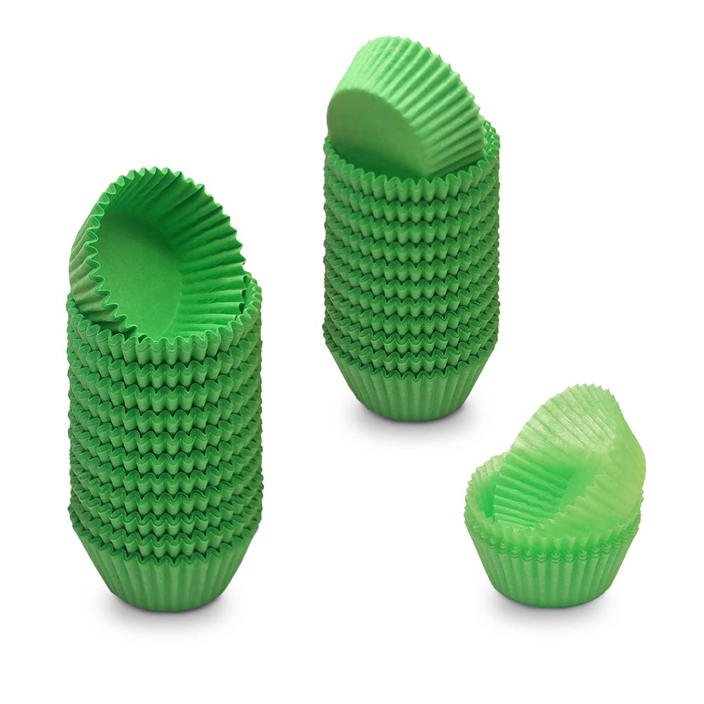 Mombake Mini Cupcake Cases Premium Greaseproof Muffin Baking Cups(Green, 500-Count)
