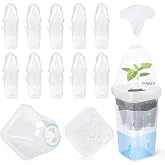12Pack 2.5" Self Watering Seed Starter Pots for Plant Propagation Cuttings | Clear Self-Watering Pots with Vented Dome, Side Water Fill, Visible Root System, Labels for Seedlings, Herbs and Veggies