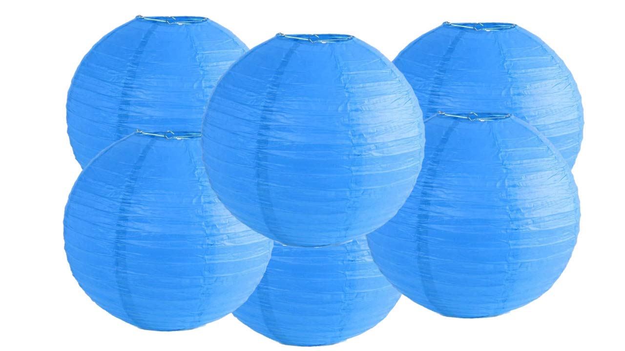 Pack of 6 Paper Lantern Wedding Party Decoration Craft Lamp Shade (Blue, 18"/45CM) — image 1