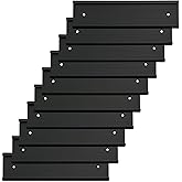10 Pack Aluminum Name Plate Holders for Door or Wall, 2” x 8” Office Wall Mount Name Plate Holder with Textured Design and Double Sided Tape, for Office, Business, Meeting Room (Black)