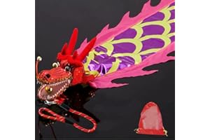 PAIKOOL Dragon Poi with 3D Plastic Dragon Head, Swing Rope and Hot Stamping Golden Ribbon Streamer, Outdoor Fitness Golden Dragon Stage Prop Set