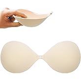 Nimiah Thick Padded Adhesive Bra, Invisible Push up Sticky Bra Add Cup Size Instantly for Women Wedding Dress
