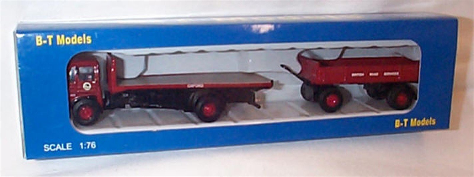 basetoys Leyland Beaver flatbed & dropside trailer British Road Services truck 1.76 railway scale model