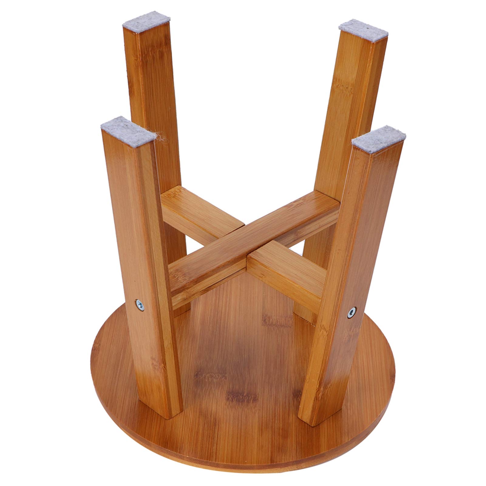 KIKYO Child Stool, Child Seat Multipurpose Suitable for Bedroom, Garden,(Small round bamboo stool)