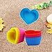24 Packs Reusable Silicone Backing Cup Mold - Non-stick Heat Resistant (Up to 446F) Mini Food Grade Cupcake Liners/Muffins Cup Molds in storage Container, [6 Heart-Shaped Each with 4 Colors]
