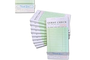 1-Part Guest Check Book, Green & White Carbonless Guest Check Pad (1 Part carbonless)
