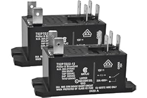 CASALYTICS T92P7D22-12 Power Relay 6-1393211-9 (Pack of 2) - 12VDC, 30A General Purpose High Power PCB, Panel Mount Relay, DPST-NO
