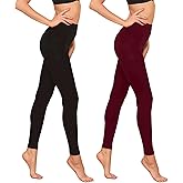 2 Pairs Women's Fleece Lined Tights, 100D Opaque High Waist Warm Tights Thermal Winter Pantyhose for Women