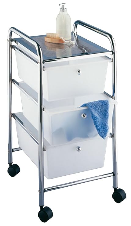 Wenko 16611100 Household And Bathroom Trolley Messina With Wheels