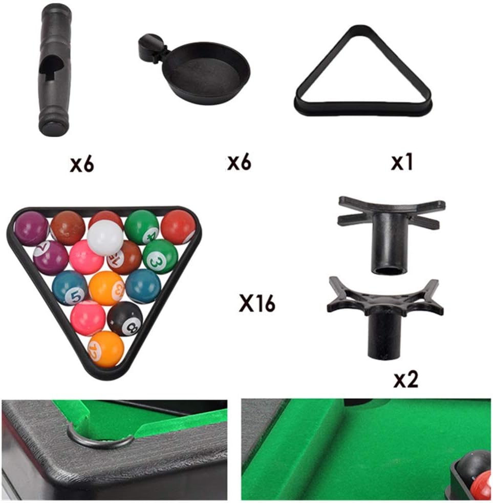 Mini Tabletop Pool Set Mini Pool Table Plastic Table Top Miniature Pool Game Set with Mini Pool Balls Cue Sticks Tabletop Toy Pool Table for Adults Kids Tabletop Billiards & Pool: Home & Kitchen