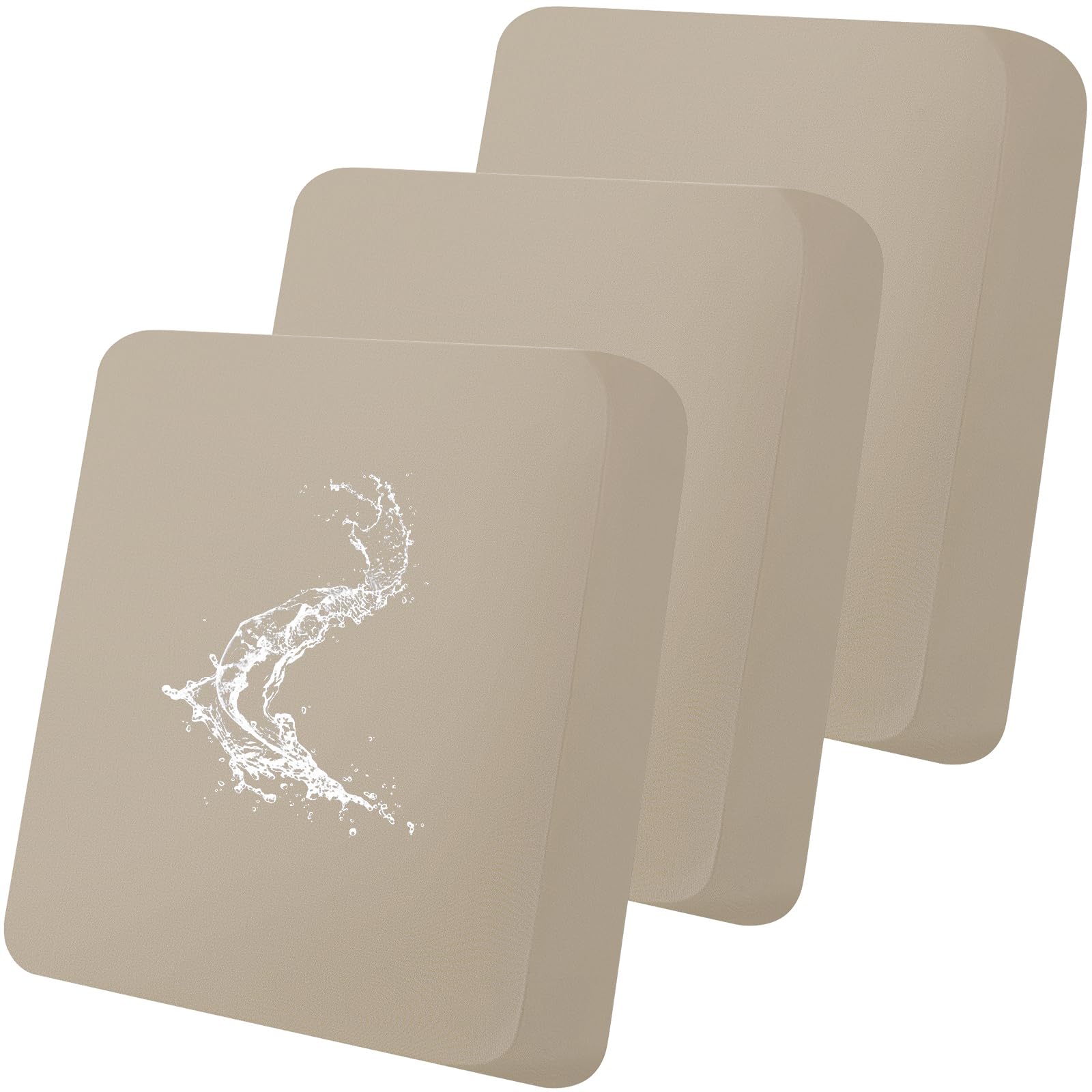 smiry waterproof couch cushion covers, stretch washable sofa cushion cover, soft sofa slipcover elastic non-slip furniture protector for pets, kid (3 pack,khaki) one size (3 pack) khaki