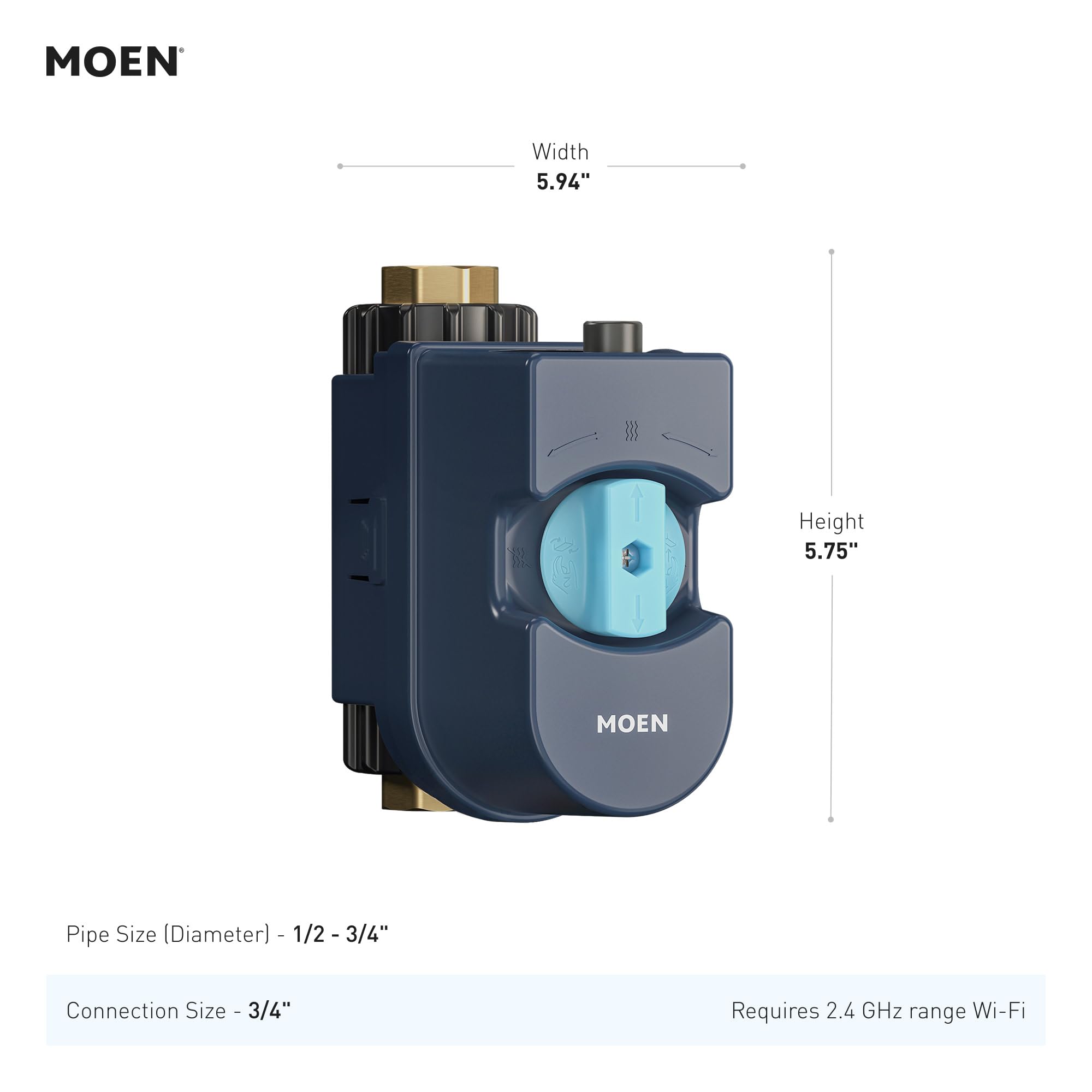 Moen Flo Smart Water Monitor and Automatic Shutoff Sensor, Wi-Fi Water Leak Detector for 3/4-Inch Diameter Pipe, 900-001 - View 3