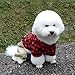 SMALLLEE_LUCKY_STORE Pet Clothes for Small Dog Cat Red Plaid Shirts Sweater with Khaki Overalls Pants Jumpsuit Outfits S