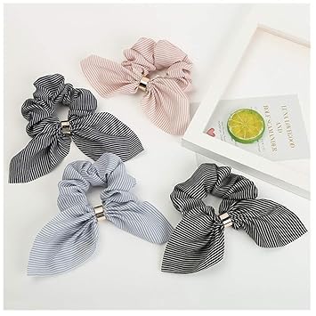 Amazon Com Xiwstar 4pcs Rabbit Ears Bow Hair Bands Scrunchies